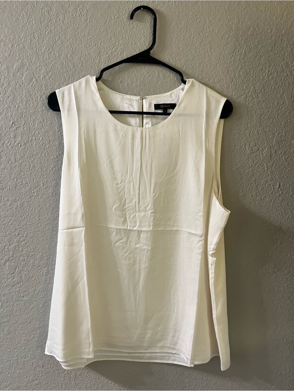 Quince Ivory Satin-Texture Sleeveless Camisole